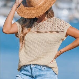 Beige Knit Women's Top size S